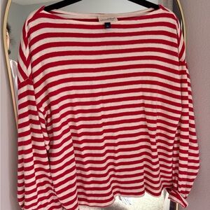 Universal Thread Red & White Striped Knit Top